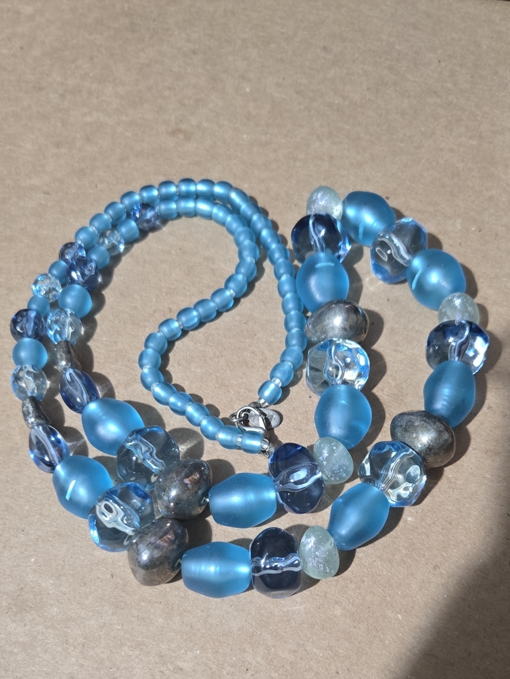 Vintage Liz Claireborne Blue Lucite Necklace